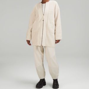 LULULEMON • OPAL WHITE (light cream) FULL ZIP TEXTURED FLEECE